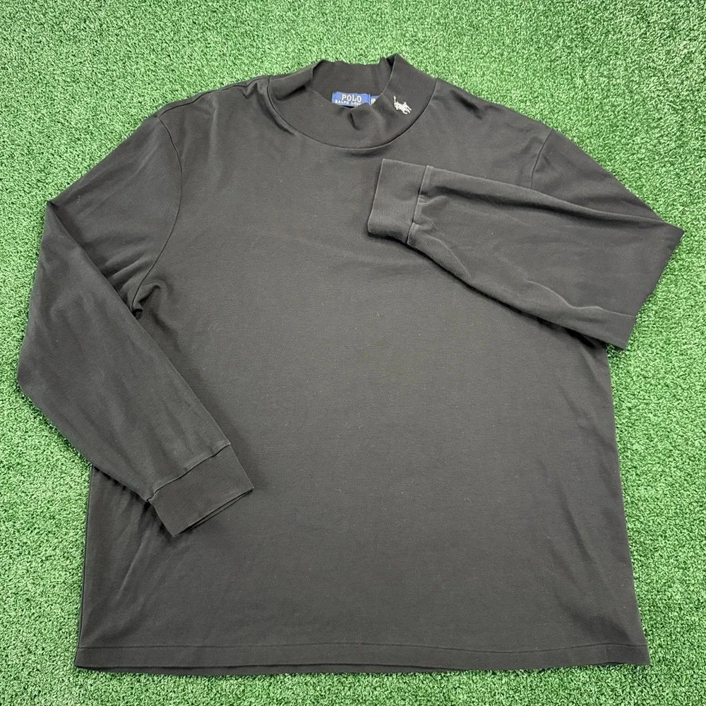 Polo Ralph Lauren Men's Mock Neck Long Sleeve Shirt Size 2XL XXL Black
